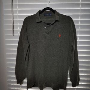 Polo by Ralph Lauren Men's Charcoal Polo Shirt Medium
